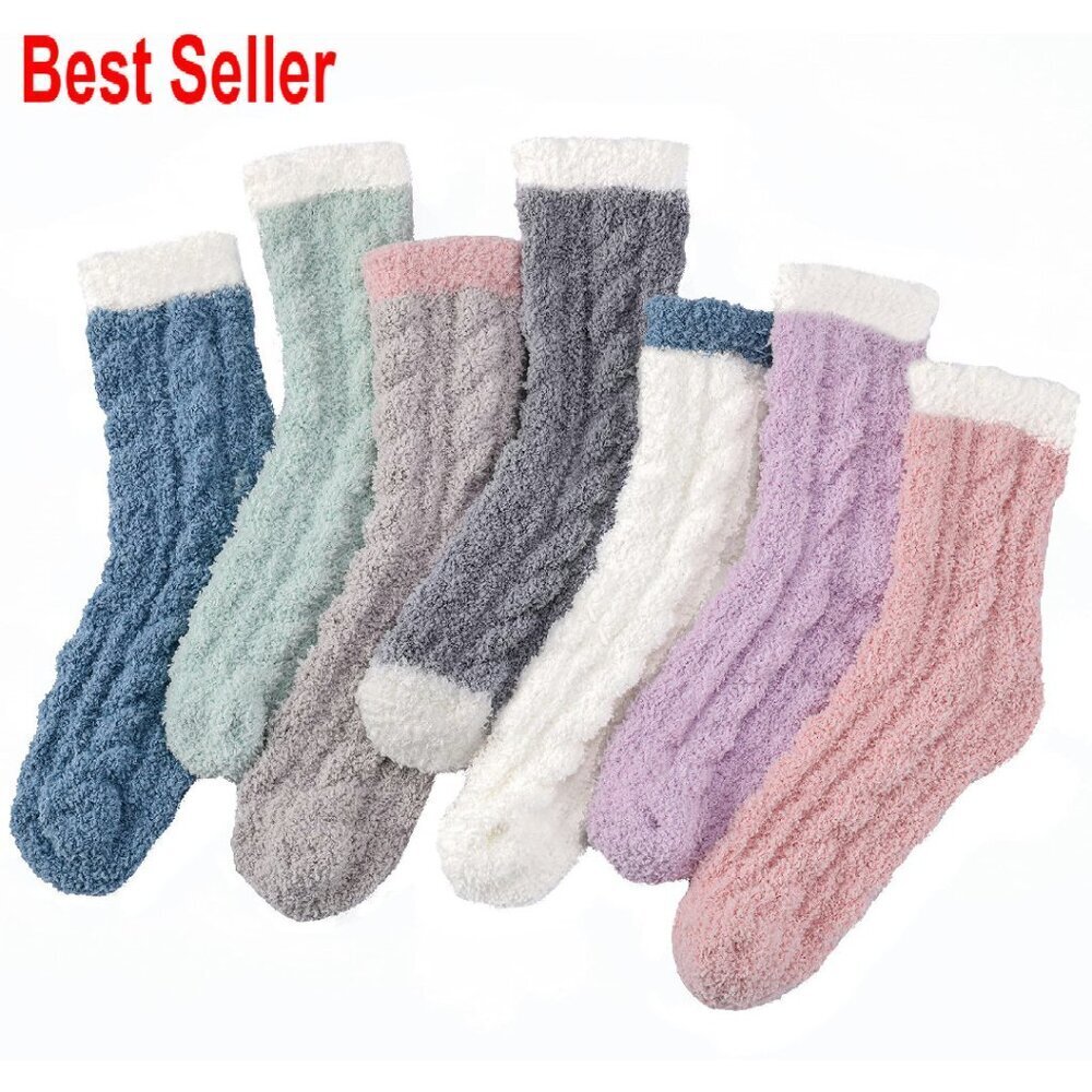 Fuzzy Slipper Socks Cozy Winter Warm Sleeping Soft Plush Microfiber